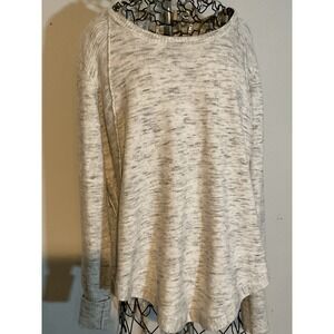 RD Style Womens Space Dye Knit Sweater Grey White Curved Hem 70S1174SF XL